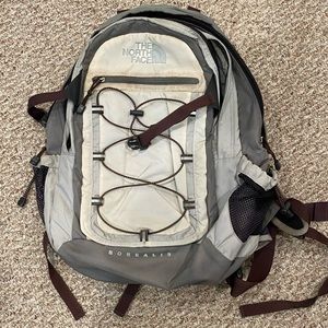 The North Face, Borealis backpack, White/Grey with some Brown straps